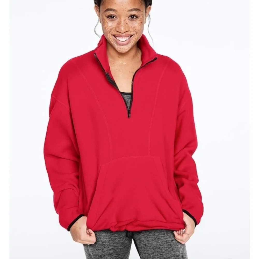 Victoria's Secret Pink Fleece Half Zip Sweatshirt - Picture 5 of 11